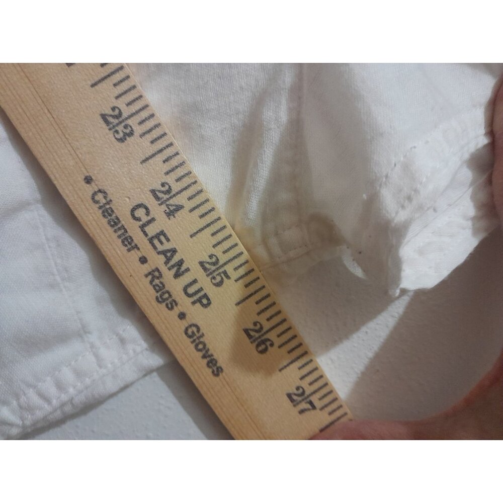 Eddie Bauer Womens Linen Blend Pintucked Peasant Cottagecore Sz 3X Blouse White - Picture 7 of 7